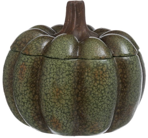 4Living pumpkin-shaped ceramic jar with lid, green, diameter 18×17.5cm - Decoration - Main image