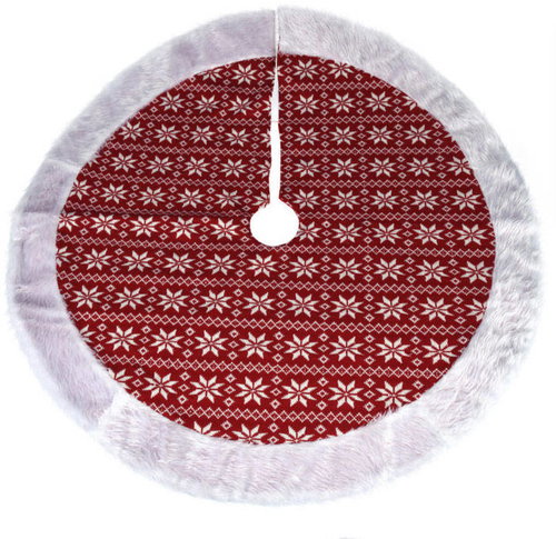 Home Styling Collection Carpet under the tree SKIRT KNITTED 100 cm, red - Christmas Tree Mat - Main image