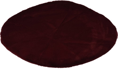 Home Styling Collection Round carpet, faux fur, diameter 80 cm, burgundy - Carpet - Main image