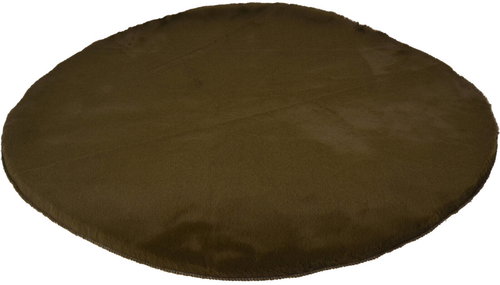 Home Styling Collection Round rug, faux fur, diameter 80 cm, green - Carpet - Main image