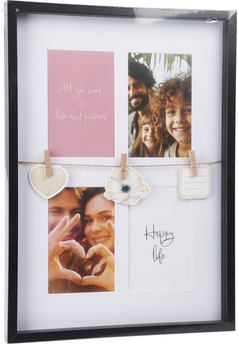 Home Styling Collection Photo frame with decoration, 31 × 27 × 43,5 cm, black frame - Photo Frame - Main image