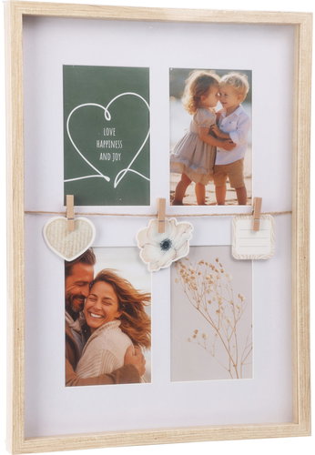 Home Styling Collection Photo frame with decoration, 31 × 27 × 43,5 cm, brown frame - Photo Frame - Main image