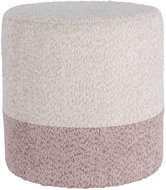 Home Styling Collection Round upholstered pouf in two colours, boucle, 34 × 35 cm, beige - Ottoman