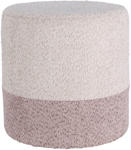 Home Styling Collection Round upholstered pouf in two colours, boucle, 34 × 35 cm, beige - Ottoman - Main image