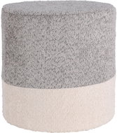 Home Styling Collection, Round upholstered pouf in two colours boucle, 34 × 35 cm, grey - Ottoman