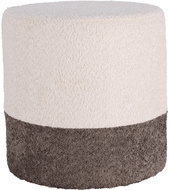 Home Styling Collection, Round upholstered pouf in two colours boucle, 34 × 35 cm, light beige - Ottoman