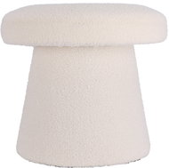 Home Styling Collection Round upholstered pouf TEDDY in mushroom boucle shape, 43 × 38 cm, white - Ottoman