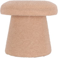 Home Styling Collection Round upholstered pouf TEDDY in mushroom boucle shape, 43 × 38 cm, beige - Ottoman