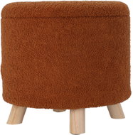 Home Styling Collection Storage round upholstered pouf TEDDY, 40 × 37 cm, brown - Ottoman
