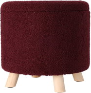 Home Styling Collection Storage round upholstered pouf TEDDY, 40 × 37 cm, red - Ottoman