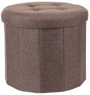 Home Styling Collection Pouf with quilted saddle OTTOMAN, 45 × 39 cm, brown - Ottoman