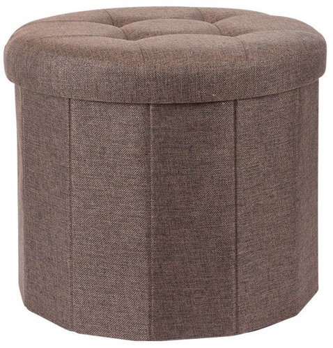 Home Styling Collection Pouf with quilted saddle OTTOMAN, 45 × 39 cm, brown - Ottoman - Main image