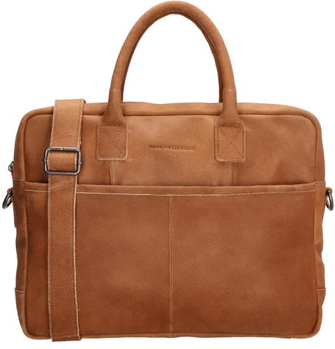 Leather laptop bag 15,6" cognac - Laptop Bag - Main image