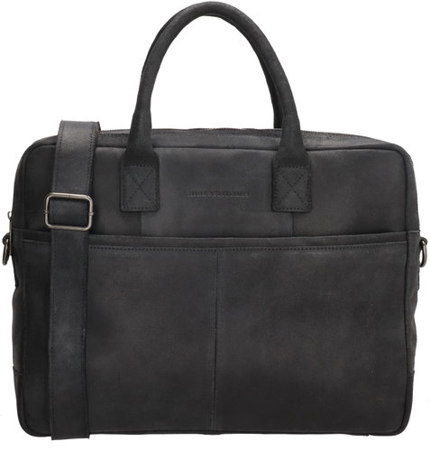 Leather laptop bag 15,6" black - Laptop Bag - Main image