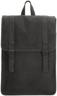 H&S Batoh Sande z pravé kůže na notebook 15,6" černý - Laptop Backpack