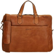 Genicci Leira leather laptop bag 15,6" cognac - Laptop Bag