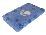 HS VetBedding Premium light blue - blue small and white large paws 160 × 100 cm - Cat & Dog Bed Blanket