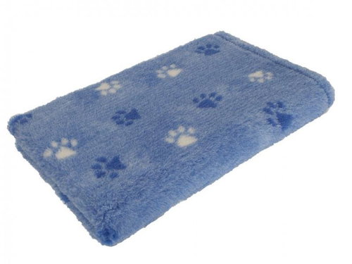 HS VetBedding Premium light blue - white and blue paws 160 × 100 cm - Dog Mat - Main image