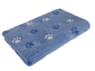 HS VetBedding Premium light blue - white and blue paws 100 × 80 cm - Cat & Dog Bed Blanket
