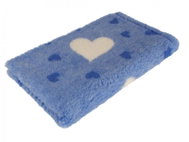 HS VetBedding Premium blue - blue small and white big heart 160 × 100 cm - Dog Mat