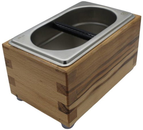 HEAVY TAMPER Tamping box small beech - Grounds Container - Main image
