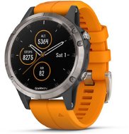 Garmin Fenix ??5 Plus Sapphire Titanium, Orange Band - Smart Watch