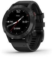 Garmin Fenix 6 Glass, Black/Black Band (MAP/Music) - Smart hodinky