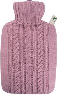 Hugo Frosch Classic Termofor s pleteným obalem pastelově růžový - Melegvizes palack