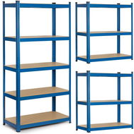 Humberg Kovový úložný regál 180 × 90 × 30 cm modrý - Regál
