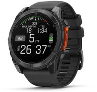 Garmin Fenix 8 51mm AMOLED, sötétszürke, fekete szilikon szíj - Okosóra