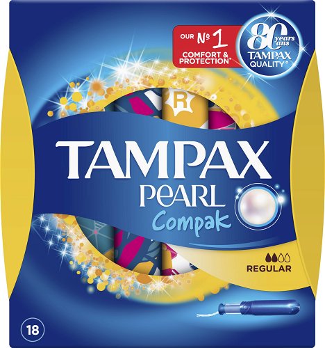 Tampax Pearl Compak Regular - Tampons with Applicator, 16 pcs