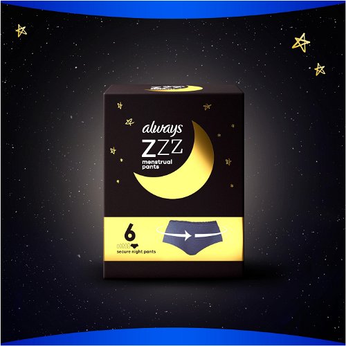 ALWAYS Zzzs Disposable Panties for Period, Pack of 3, Panties for