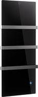 TowelBoy glass smart radiator 750 W Graphenium Black, silver handles - Infrared Heater Panel
