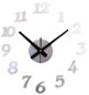 KIK Designové 3D nalepovací hodiny 130 cm stříbrné - Nástěnné hodiny