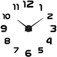 KIK KX7845 Dizajnové 3D nalepovacie hodiny 120 cm čierna - Nástenné hodiny