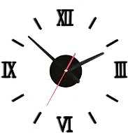 KIK Designové 3D nalepovací hodiny římské číslice 130 cm černá - Nástěnné hodiny