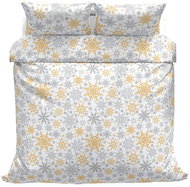 Kaptan cotton bed linen Snowflakes gold 140 × 200, 70 × 90 cm - Bed Linen