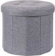 Home Styling Collection Pouf with quilted saddle OTTOMAN, 45 × 39 cm, grey - Ottoman