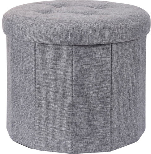 Home Styling Collection Pouf with quilted saddle OTTOMAN, 45 × 39 cm, grey - Ottoman - Main image