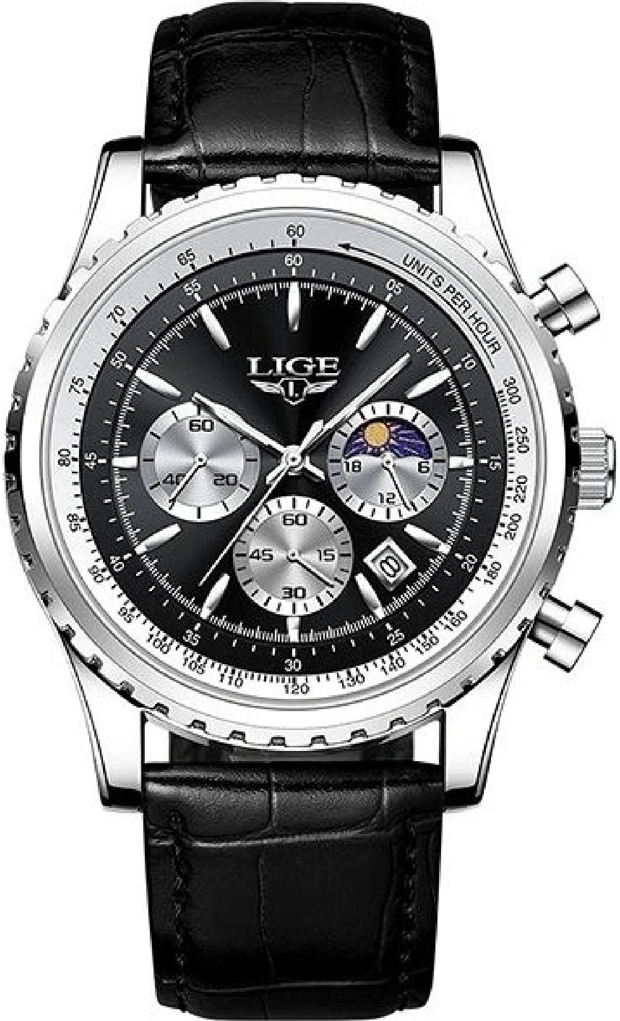 Lige Man 8989-7 silver black