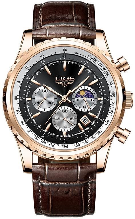 Lige Man 8989-12 - rose gold black