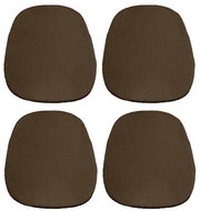 Kaptan Classic seat cushion set 36 × 38 cm, 4-piece, Jersey, dark brown - Chair Cushion