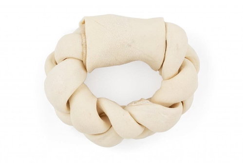 Hunting Dog Rawhide Knitted cowhide donut mint M - Dog Treats - Main image