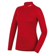 Merino thermal underwear Women's long T-shirt with zipper red - Thermal Underwear