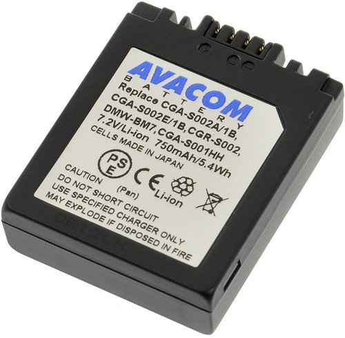 AVACOM for Panasonic CGA-S002, DMW-BM7 Li-ion 7.2V 750mAh - Camera Battery - Main image