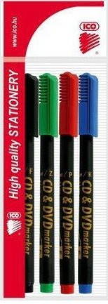 ICO permanent markers for CD/DVD - 4 colours - Markers - Main image