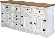 IDEA Komoda 3 dveře + 7 zásuvek CORONA bílý vosk - Chest of Drawers