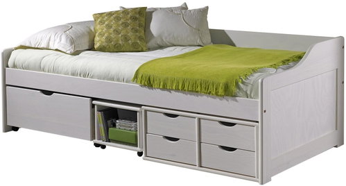 IDEA nábytek Single Bed with Drawers MAXIMA White - Bed - Main image