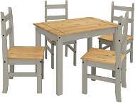 IDEA nábytok Stôl + 4 stoličky Corona 3 vosk/sivá - Jedálenská súprava