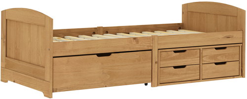 IDEA Furniture 8816V Mary Single bed with drawers, wax - Bed - Main image